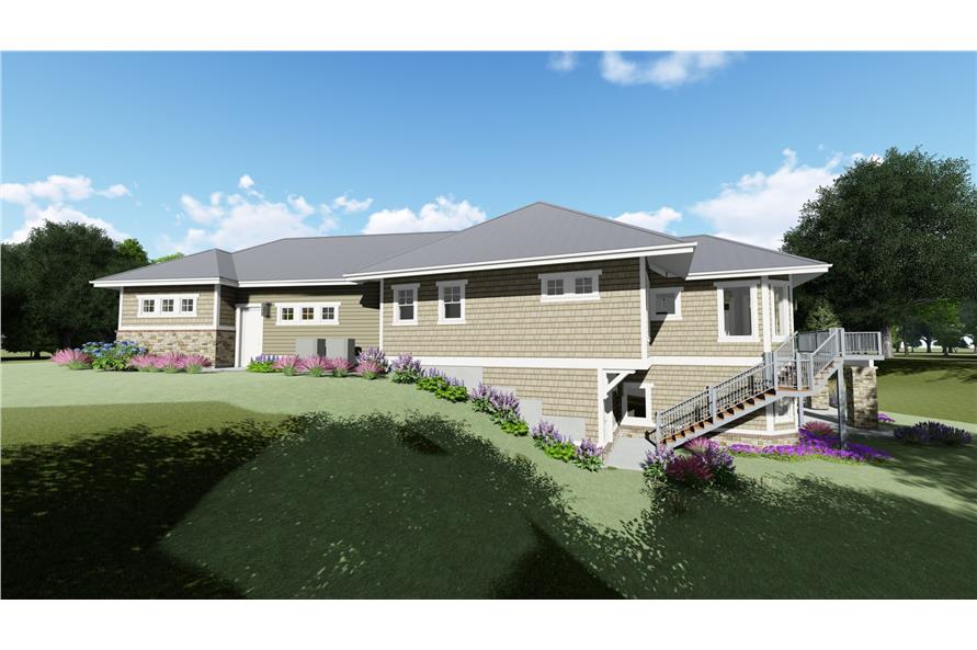 Rear View of this 2-Bedroom, 2605 Sq Ft Plan - 194-1010