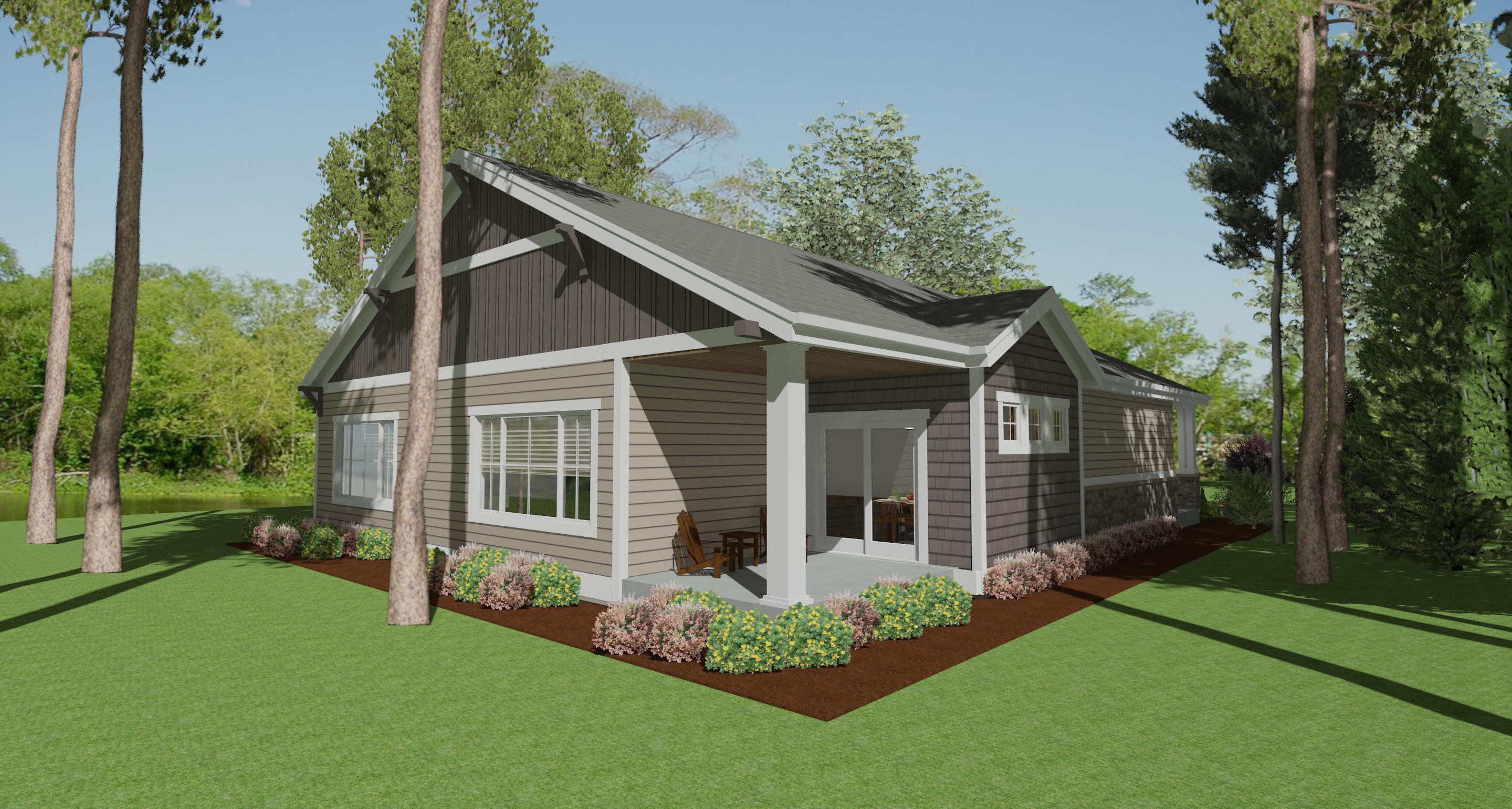 Rear View of this 2-Bedroom, 1760 Sq Ft Plan - 194-1011