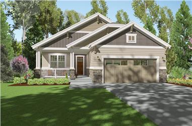 2-Bedroom, 1760 Sq Ft Bungalow Home Plan - 194-1011 - Main Exterior