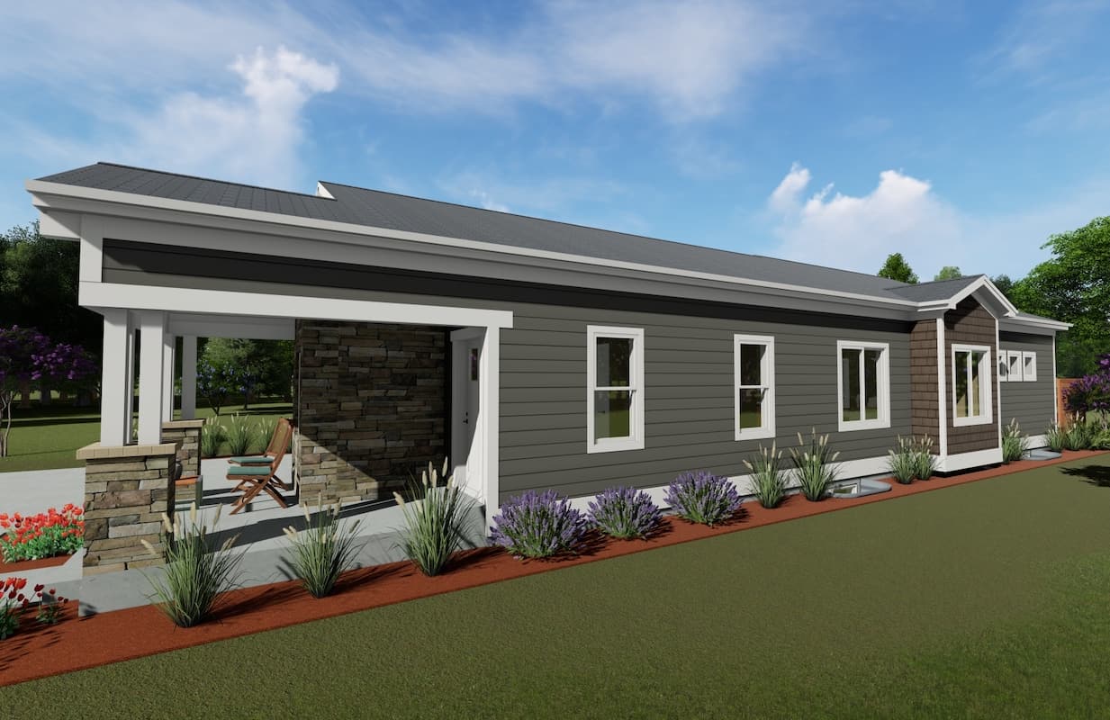 Right Side View of this 3-Bedroom, 1470 Sq Ft Plan - 194-1013