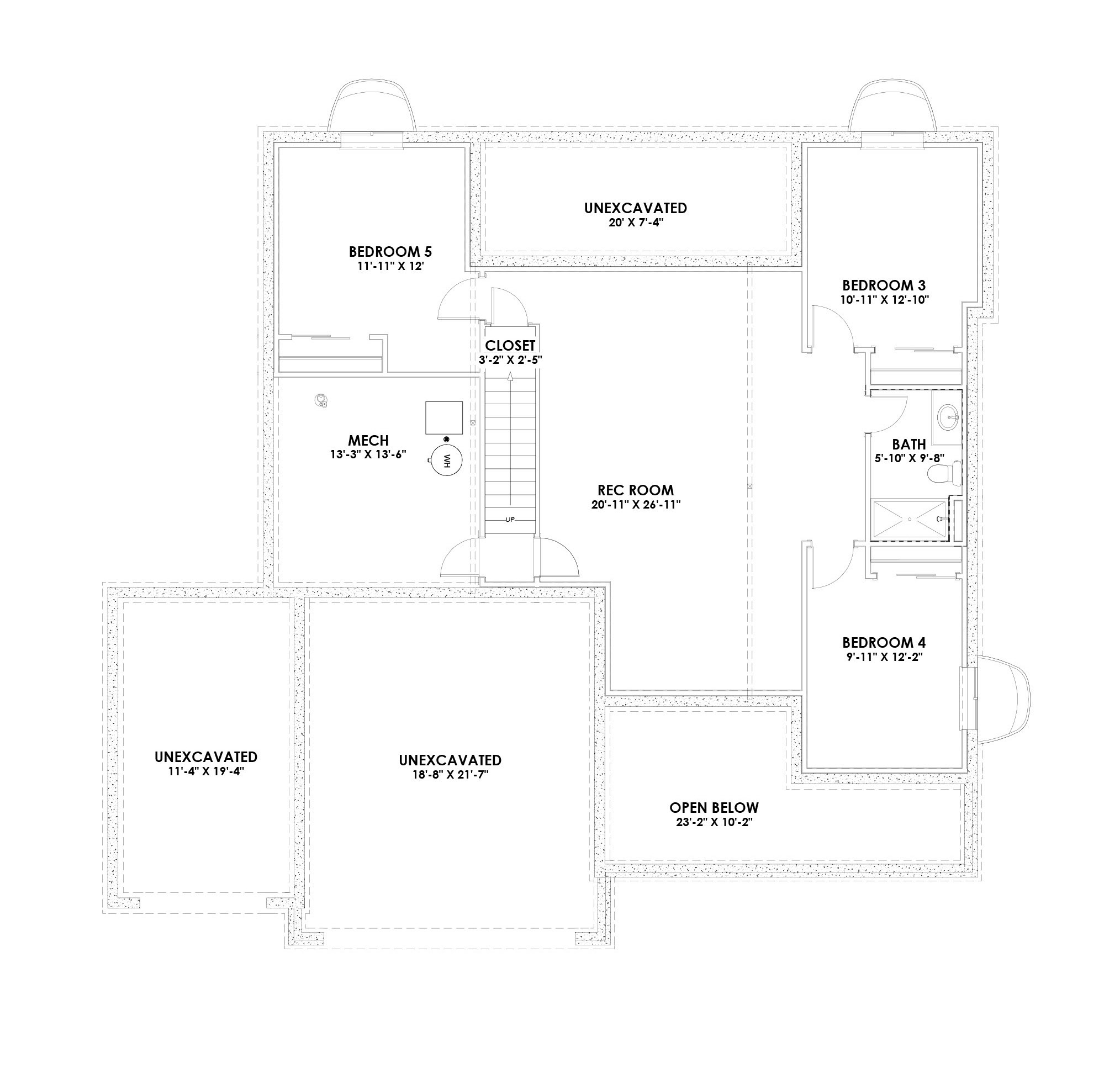 Floor Plan Basement of Farmhouse Plan #194-1015