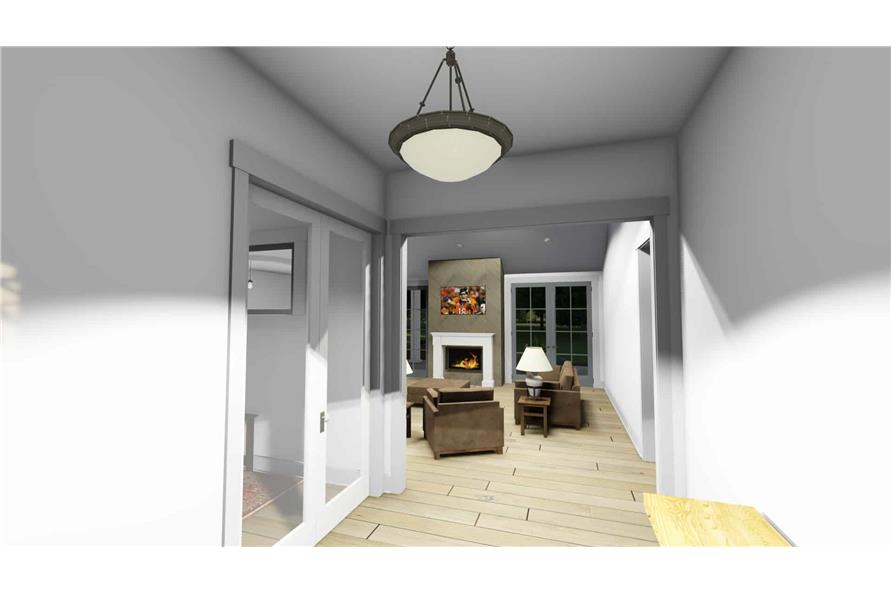 194-1020: Home Plan 3D Image-Entry Hall: Foyer