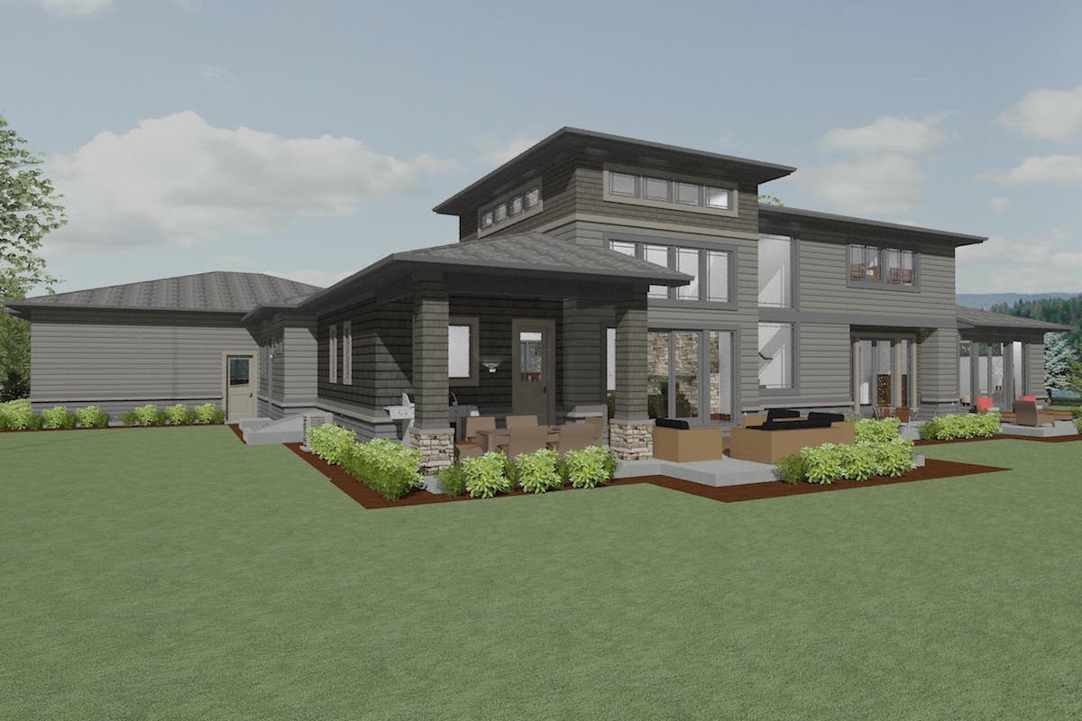 Rear View of this 5-Bedroom, 3447 Sq Ft Plan - 194-1026