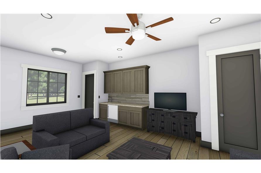 Living Room of this 1-Bedroom, 810 Sq Ft Plan - 194-1039