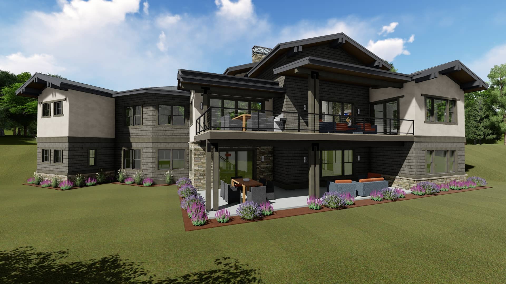 Rear View of this 2-Bedroom, 2659 Sq Ft Plan - 194-1045