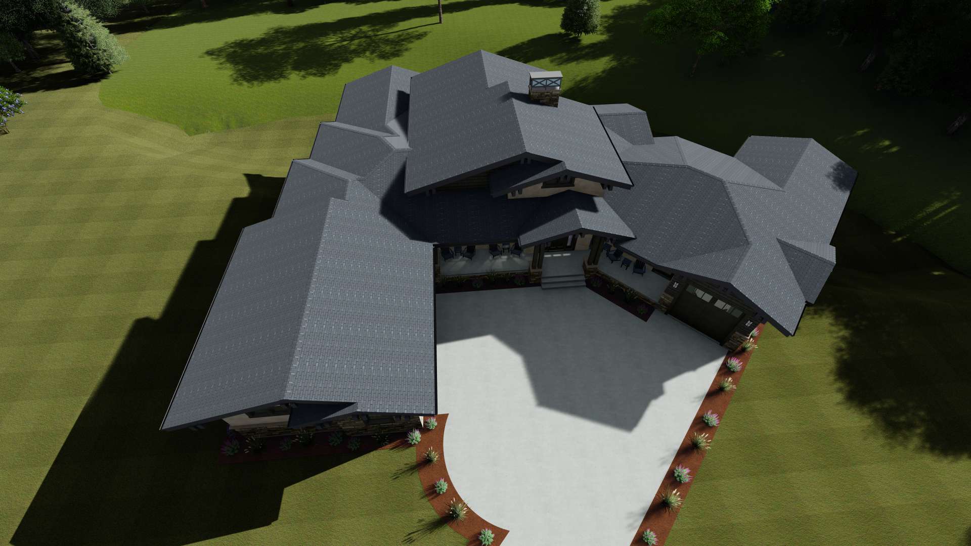 Aerial View of this 2-Bedroom, 2659 Sq Ft Plan - 194-1045