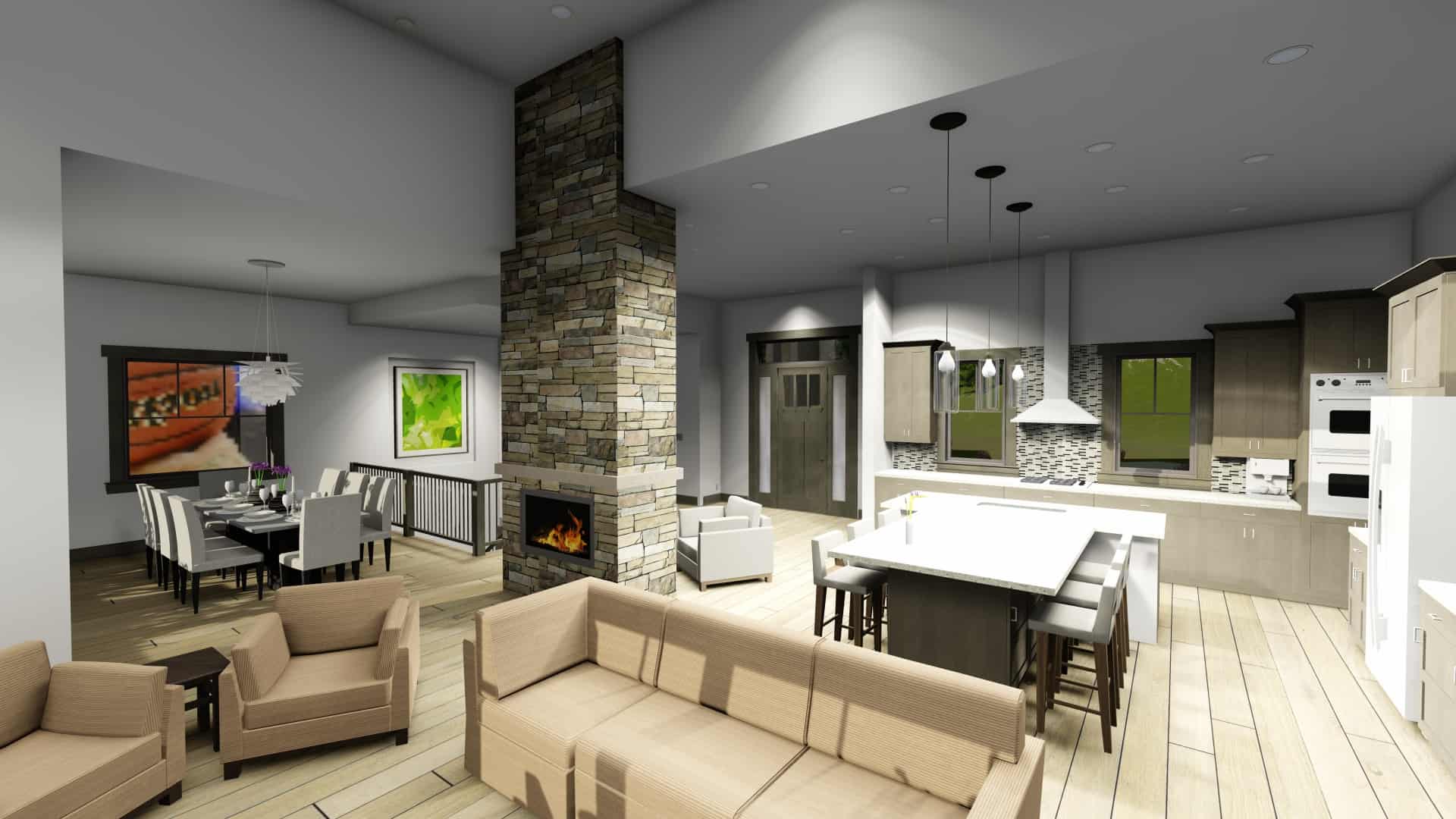 Great Room of this 2-Bedroom, 2659 Sq Ft Plan - 194-1045