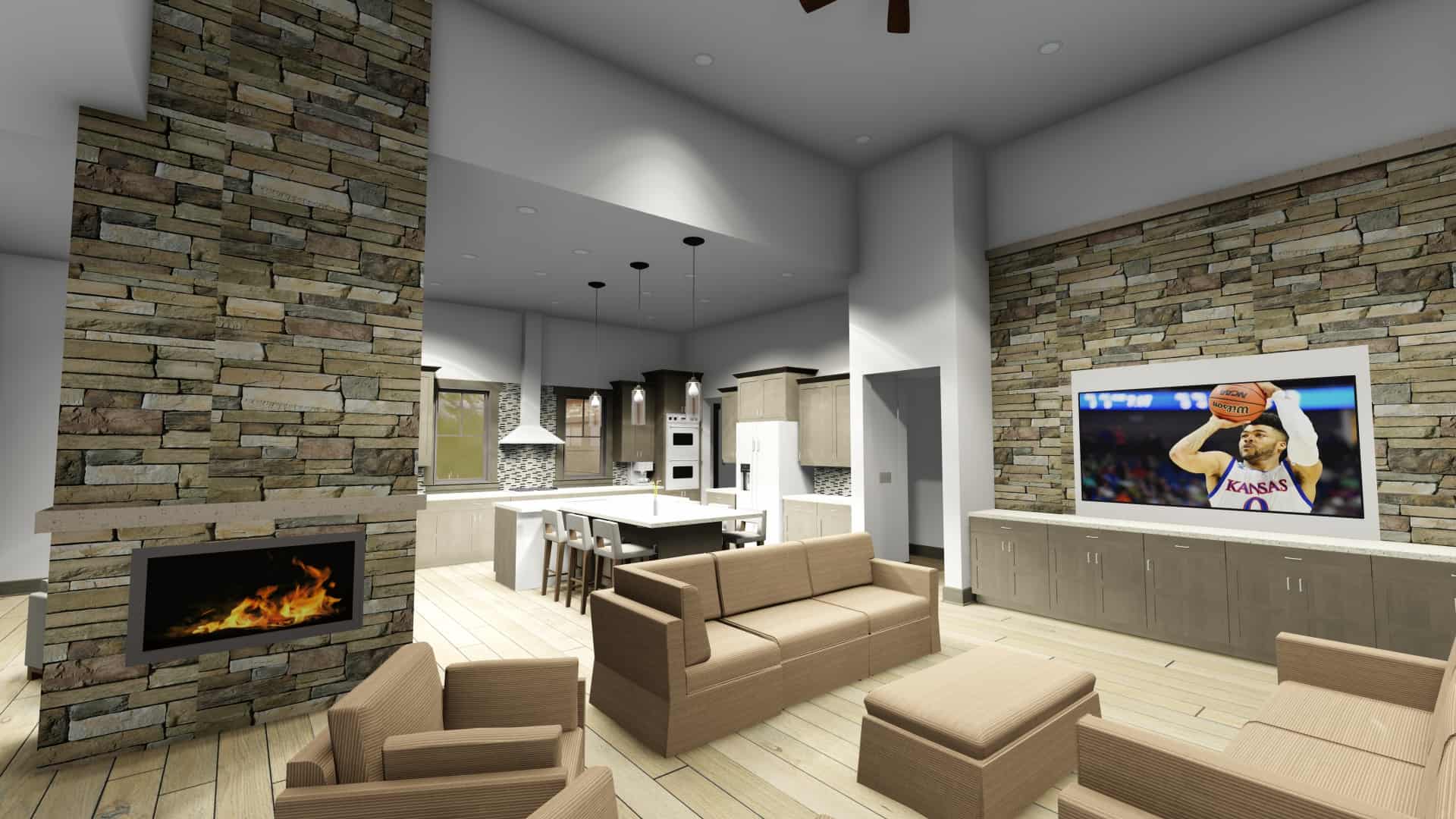 Living Room of this 2-Bedroom, 2659 Sq Ft Plan - 194-1045