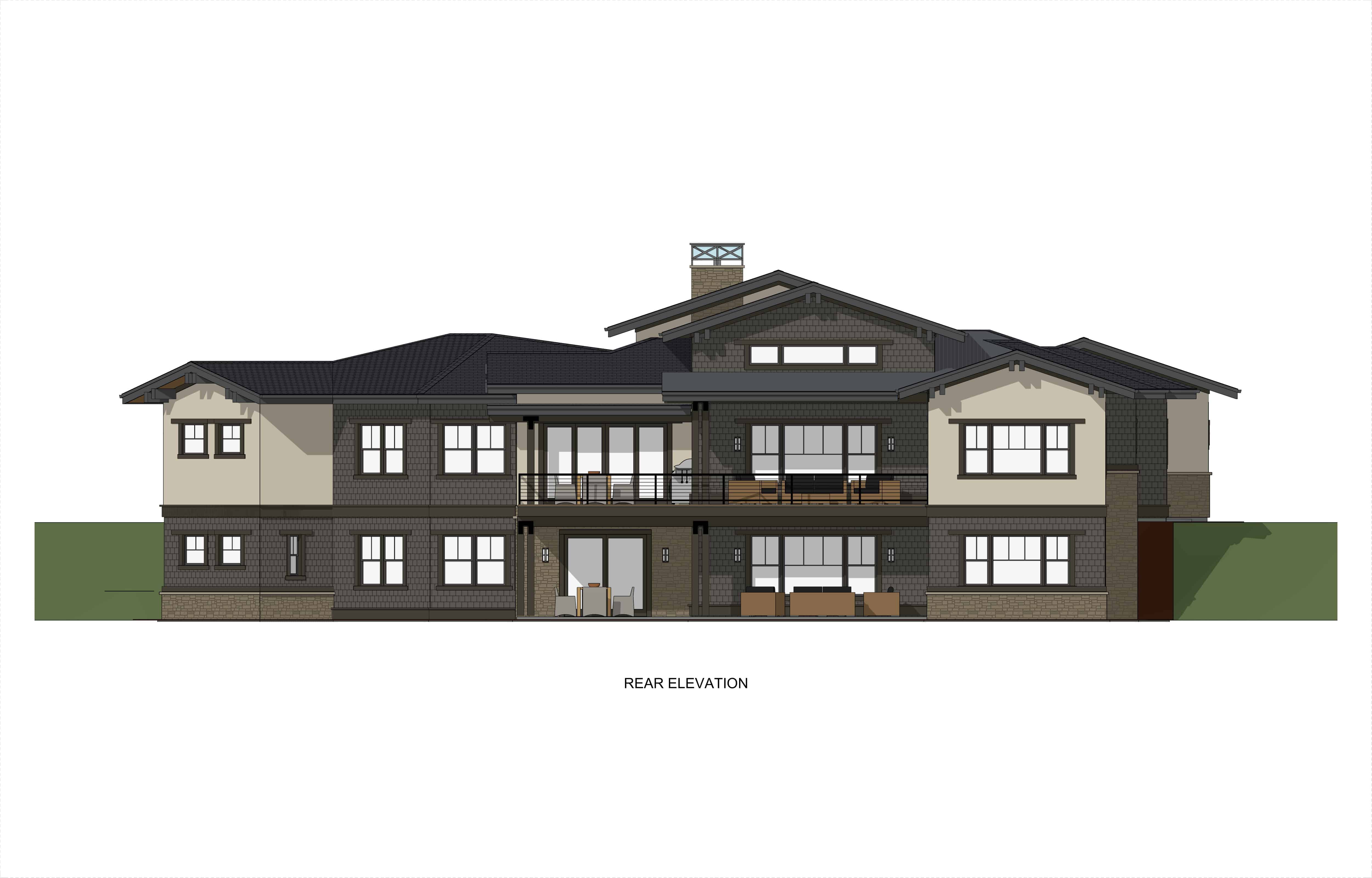 Home Plan Rear Elevation of this 2-Bedroom,2659 Sq Ft Plan -194-1045