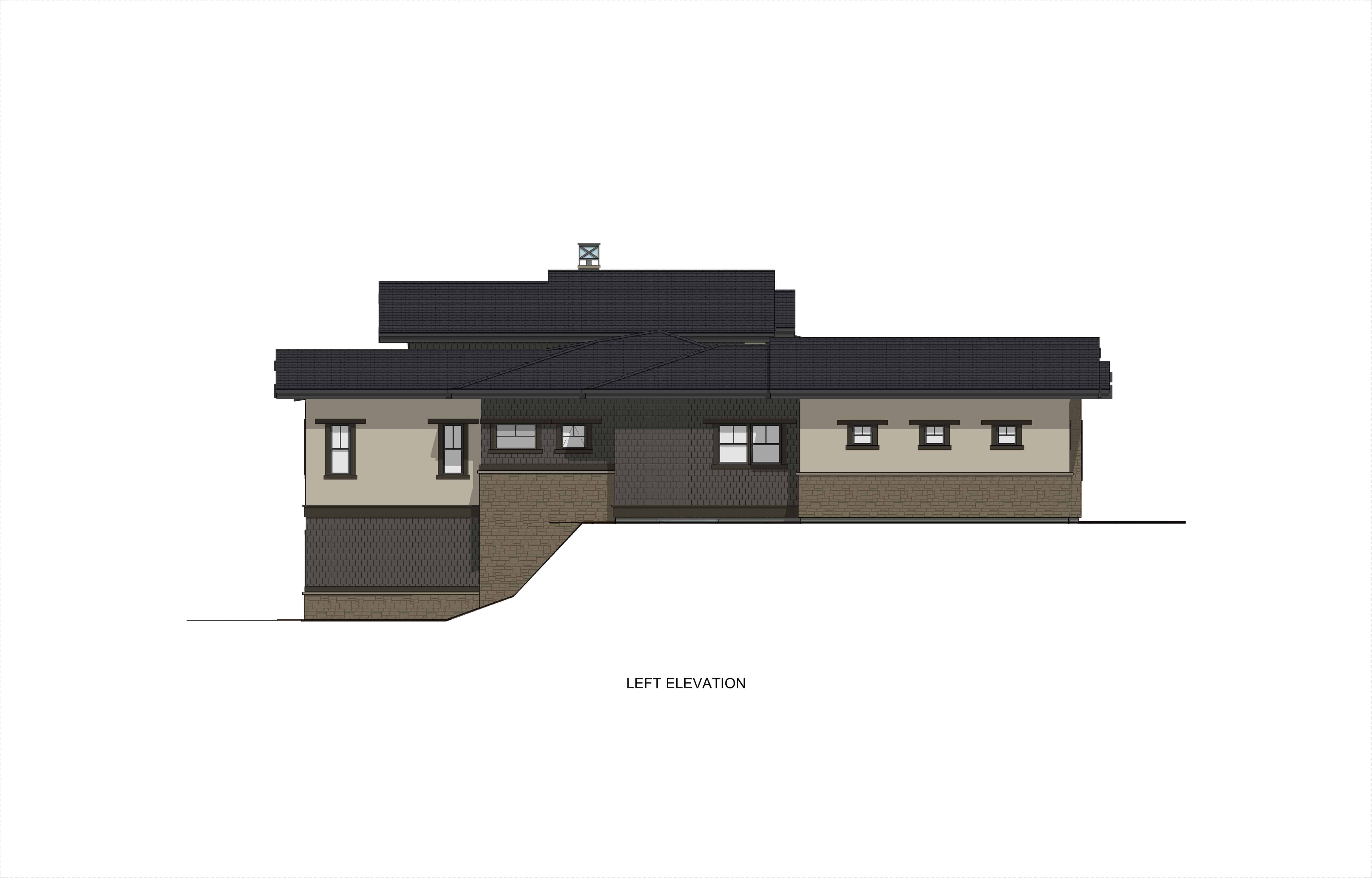 Home Plan Left Elevation of this 2-Bedroom,2659 Sq Ft Plan -194-1045