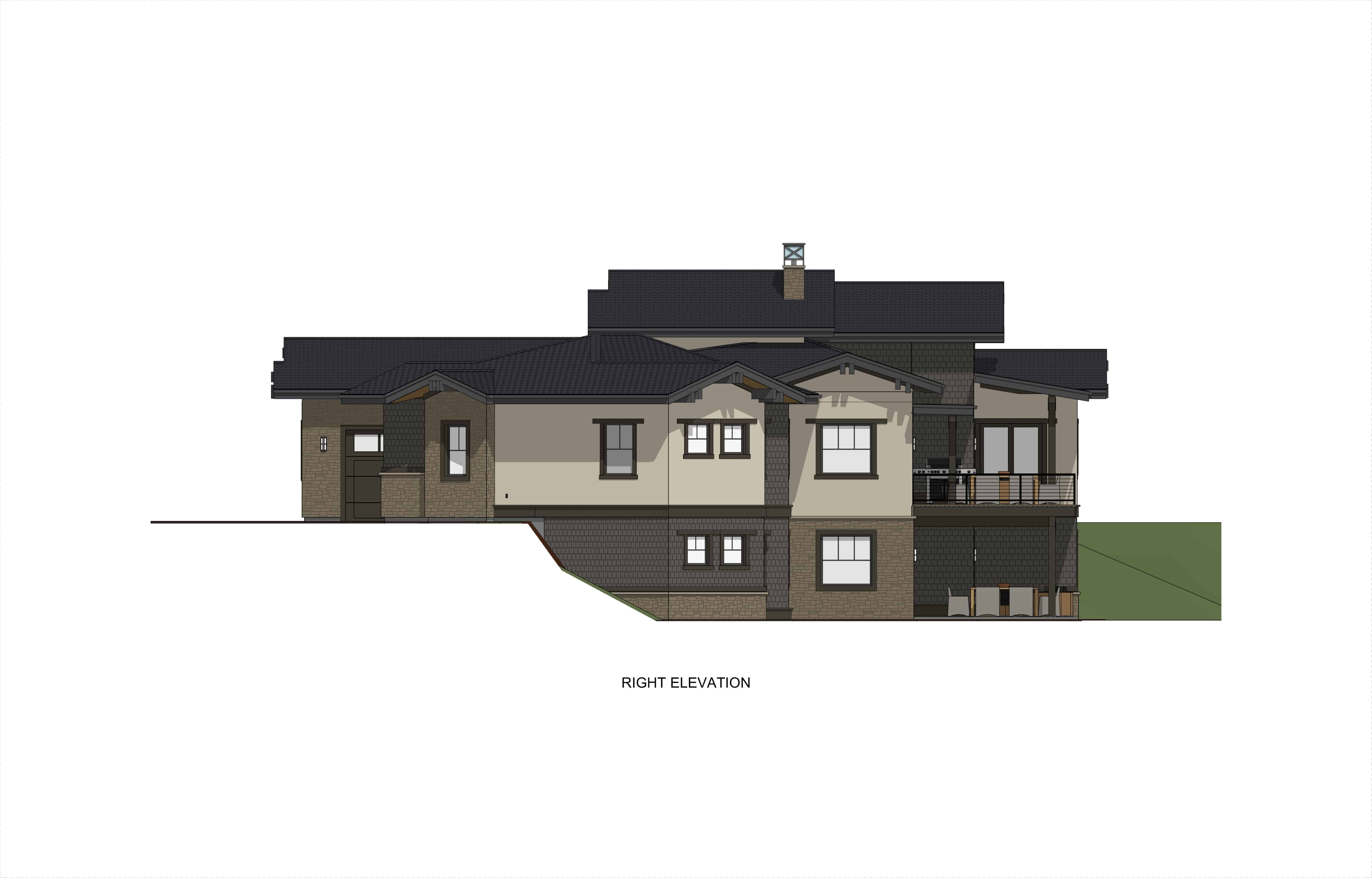 Home Plan Right Elevation of this 2-Bedroom,2659 Sq Ft Plan -194-1045