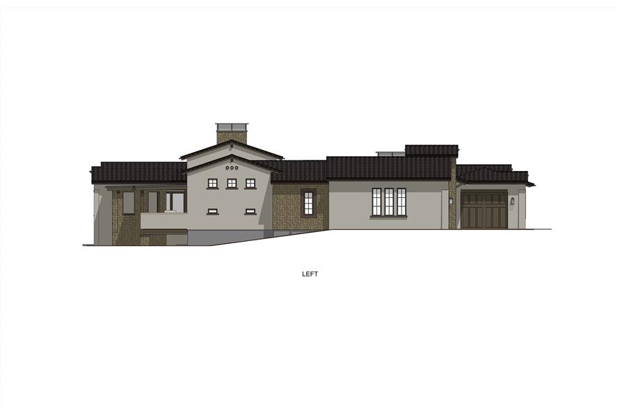 Home Plan Left Elevation of this 3-Bedroom,2770 Sq Ft Plan -194-1046