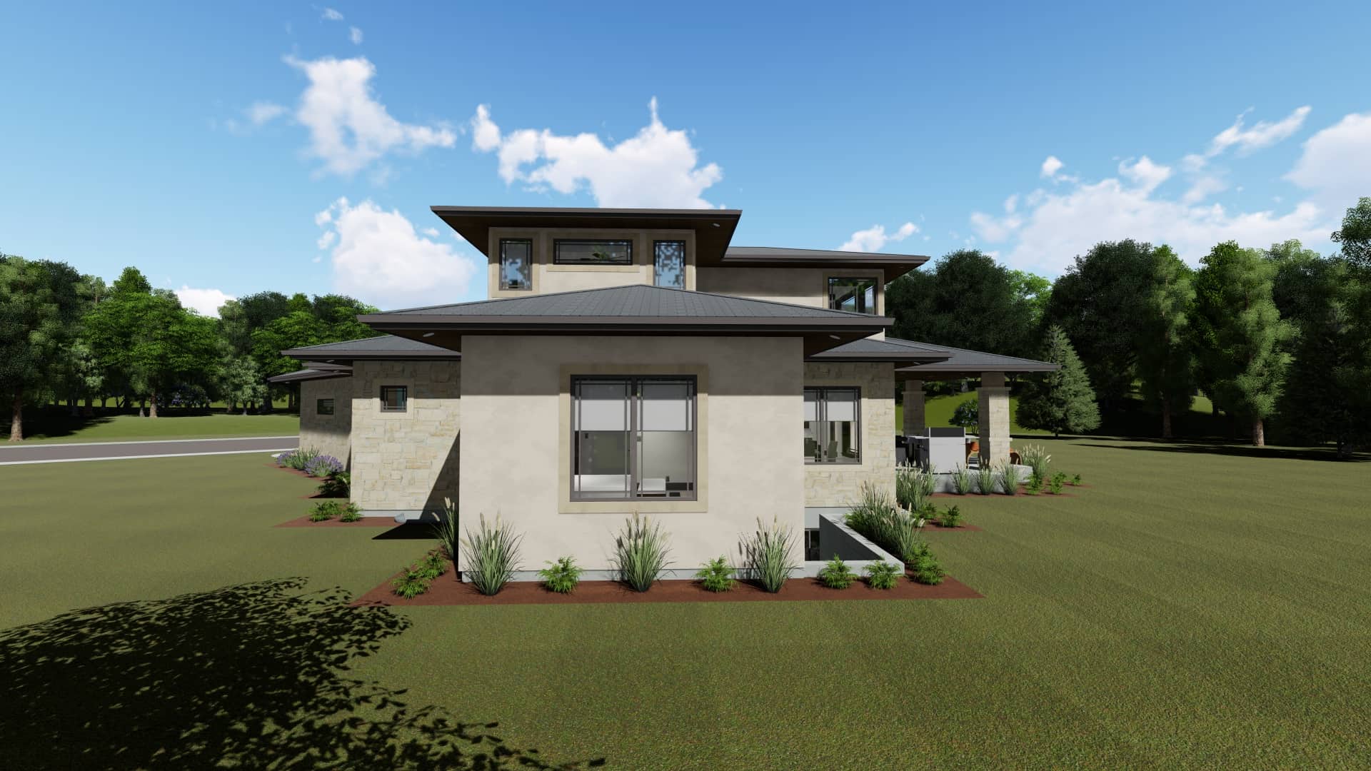 Side View of this 3-Bedroom, 3125 Sq Ft Plan - 194-1047