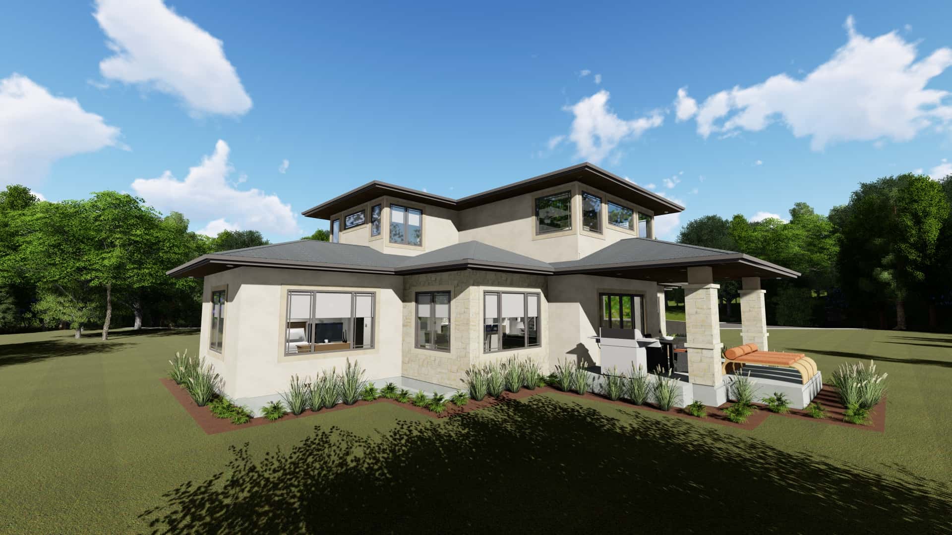 Rear View of this 3-Bedroom, 3125 Sq Ft Plan - 194-1047