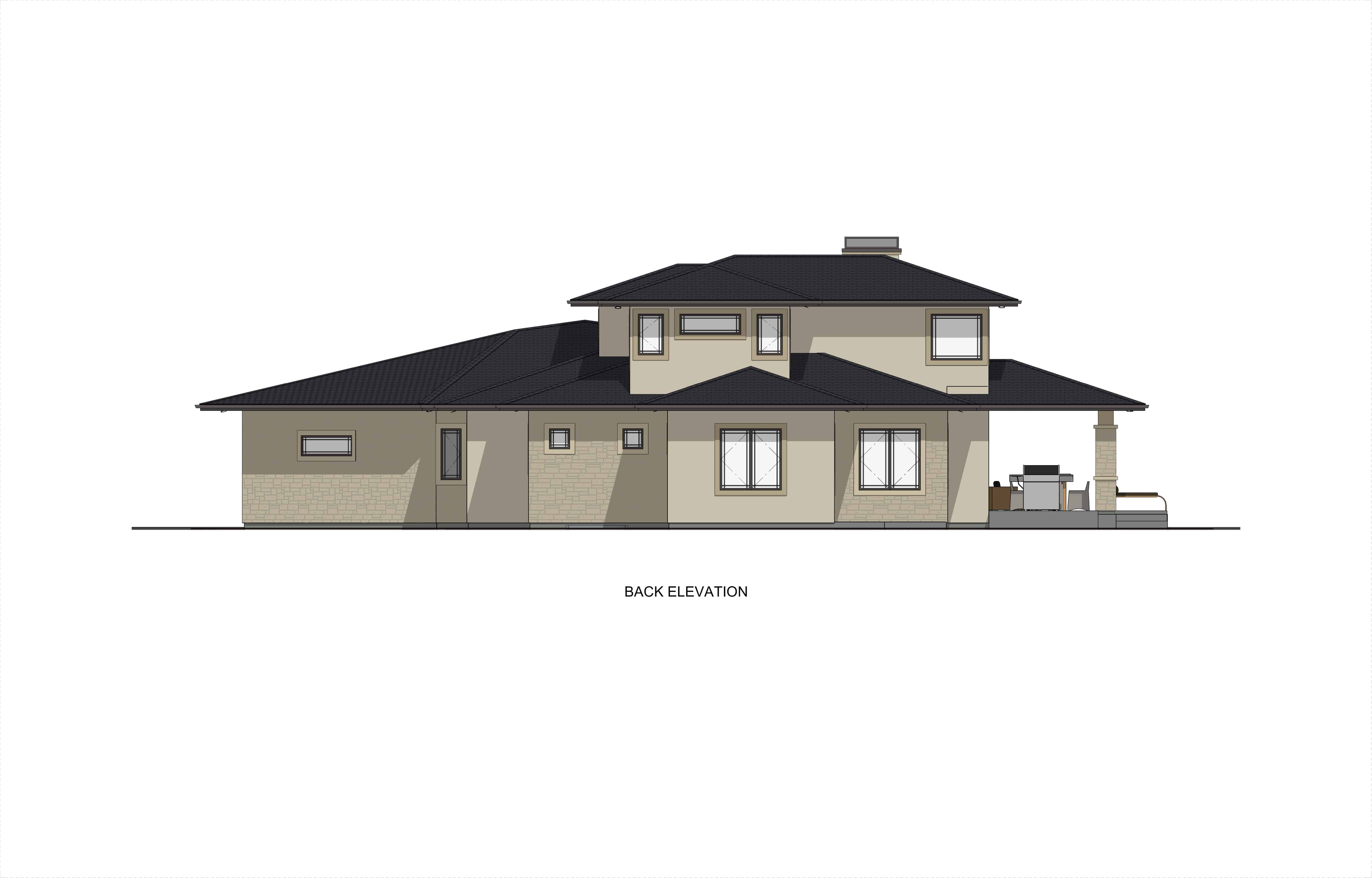 Home Plan Rear Elevation of this 3-Bedroom,3125 Sq Ft Plan -194-1047