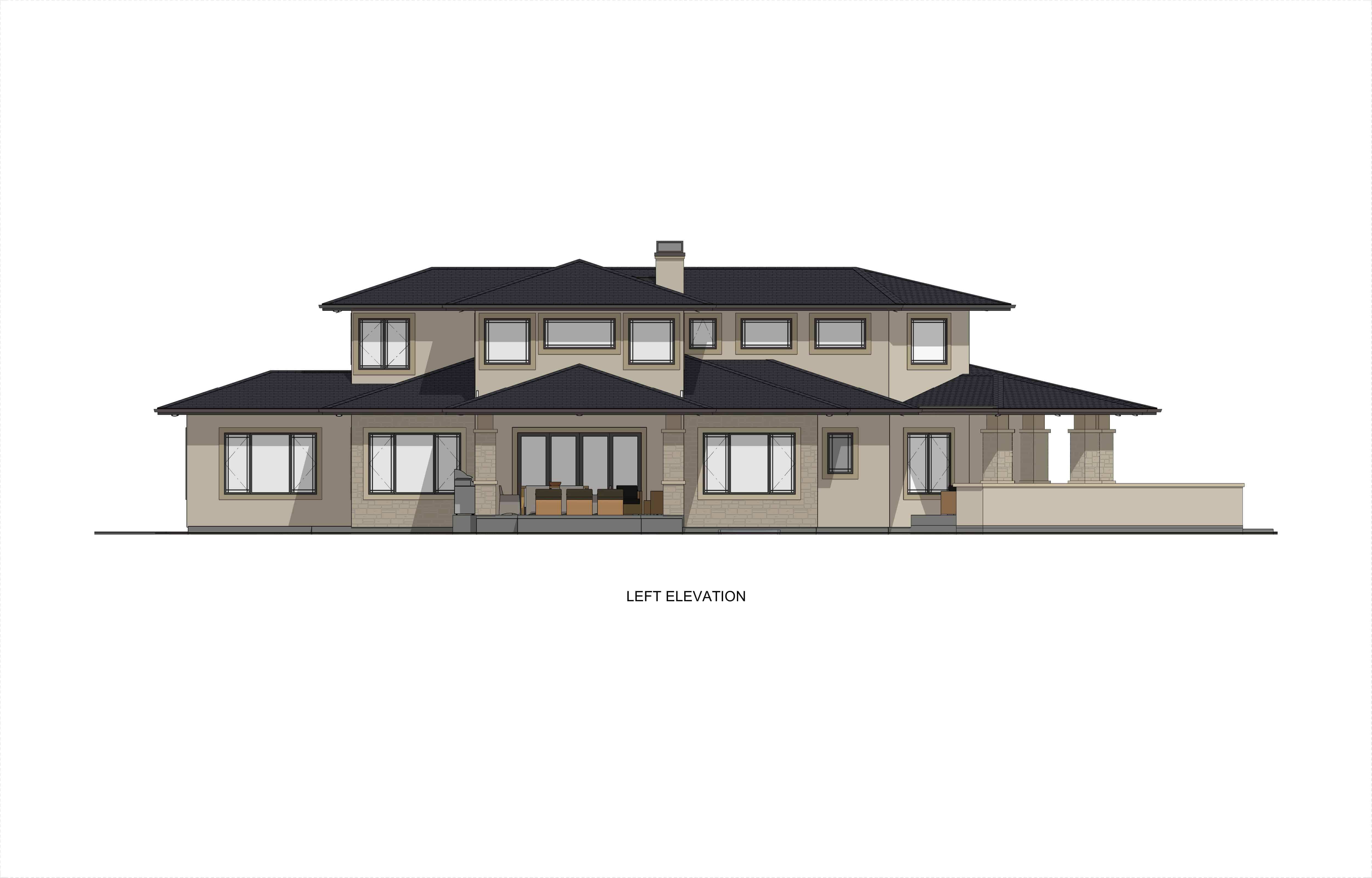 Home Plan Left Elevation of this 3-Bedroom,3125 Sq Ft Plan -194-1047
