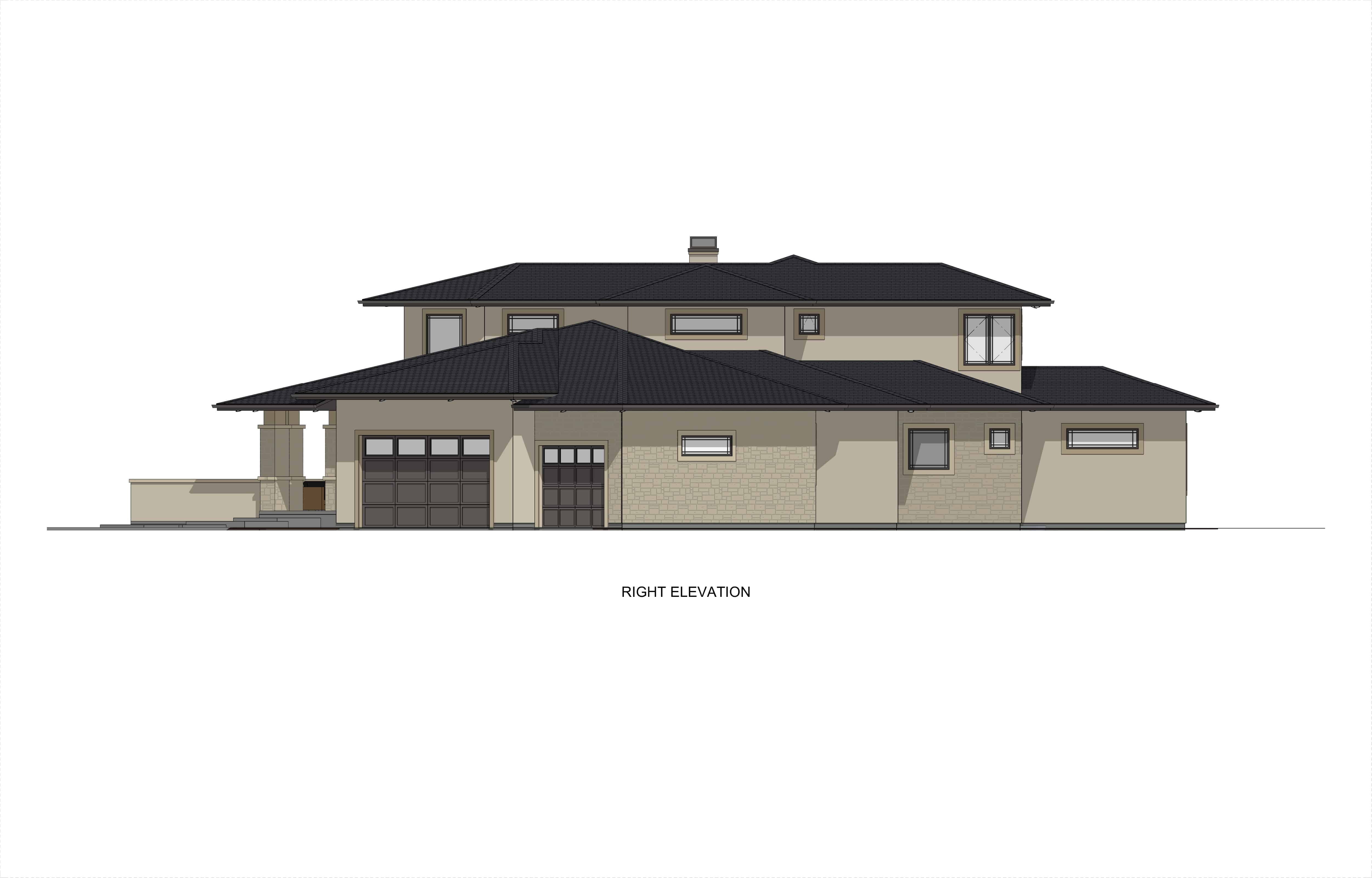 Home Plan Right Elevation of this 3-Bedroom,3125 Sq Ft Plan -194-1047