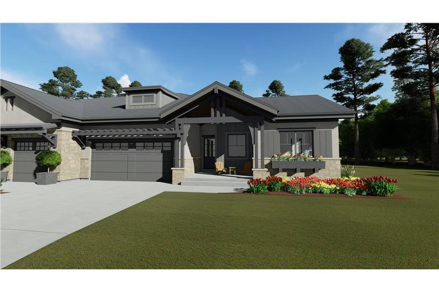 Front View of this 4-Bedroom, 3582 Sq Ft Plan - 194-1056