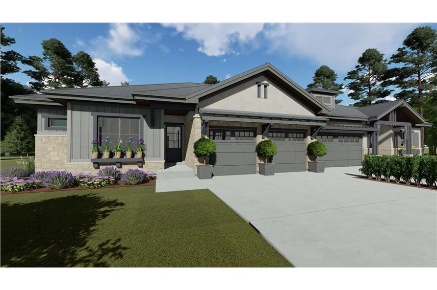 Front View of this 4-Bedroom, 3582 Sq Ft Plan - 194-1056