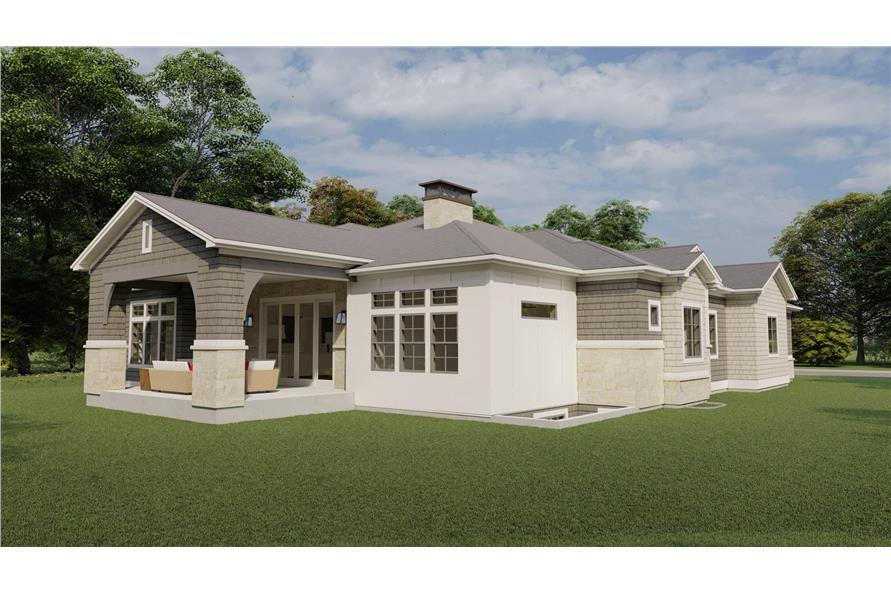 Rear View of this 5-Bedroom, 4576 Sq Ft Plan - 194-1060