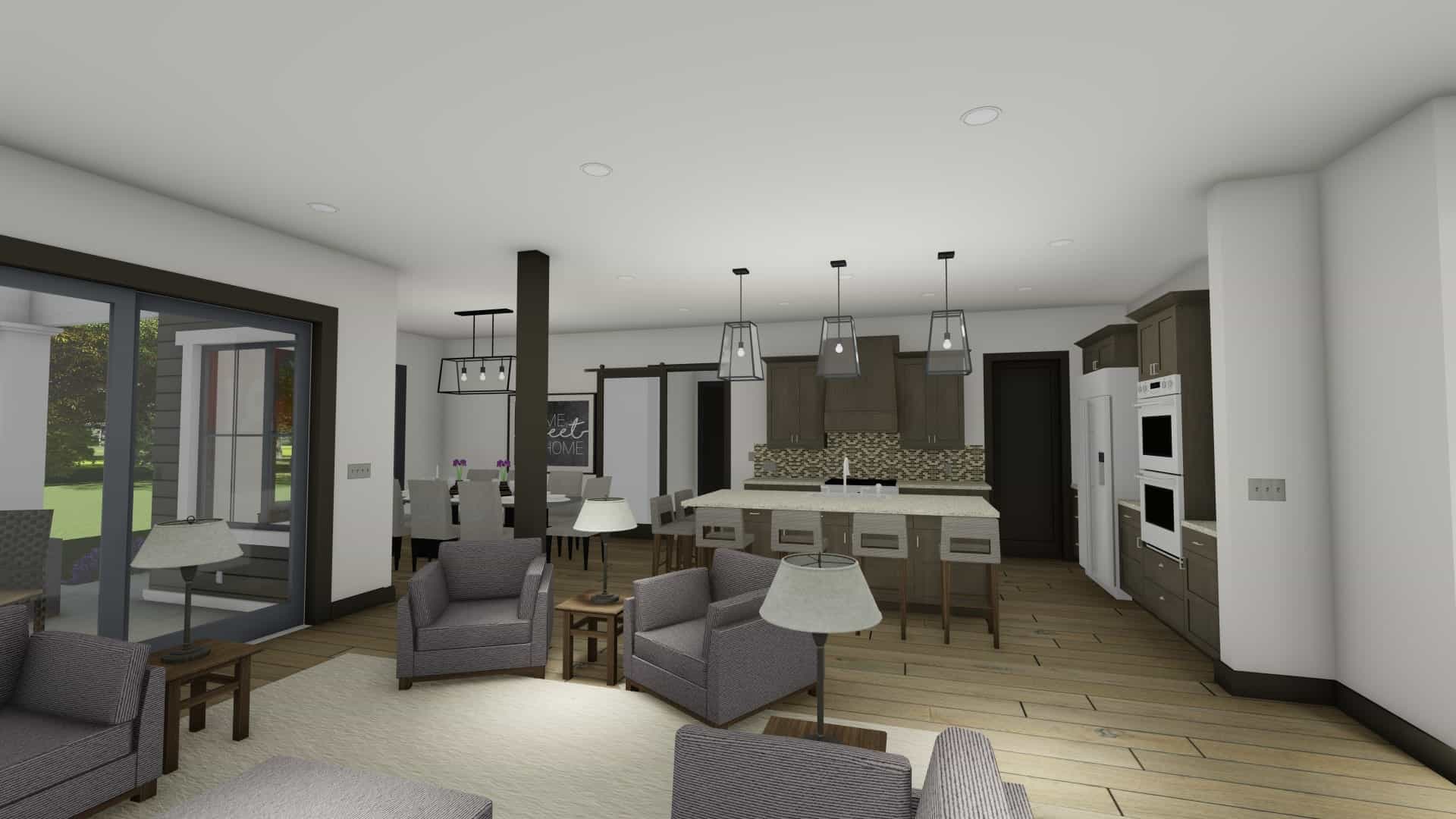 Living Room of this 3-Bedroom, 4377 Sq Ft Plan - 194-1066