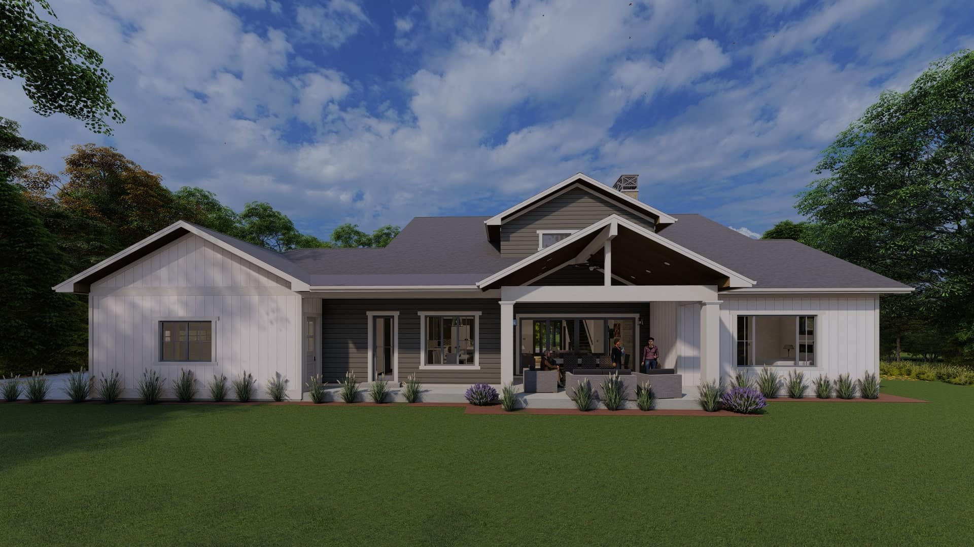 Rear View of this 3-Bedroom, 4377 Sq Ft Plan - 194-1066