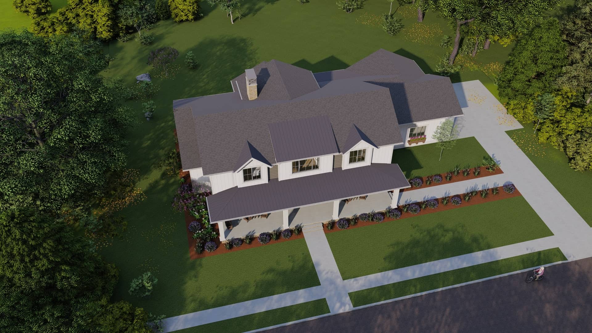 Aerial View of this 3-Bedroom, 4377 Sq Ft Plan - 194-1066