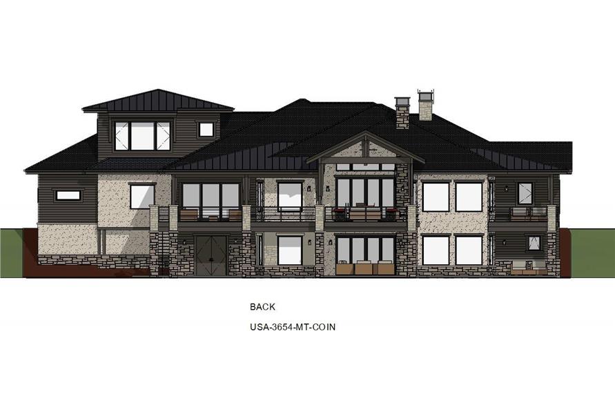 Home Plan Rear Elevation of this 5-Bedroom,6317 Sq Ft Plan -194-1067