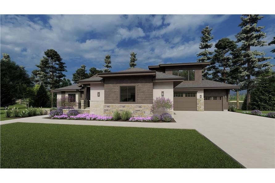 Side View of this 5-Bedroom, 6317 Sq Ft Plan - 194-1067