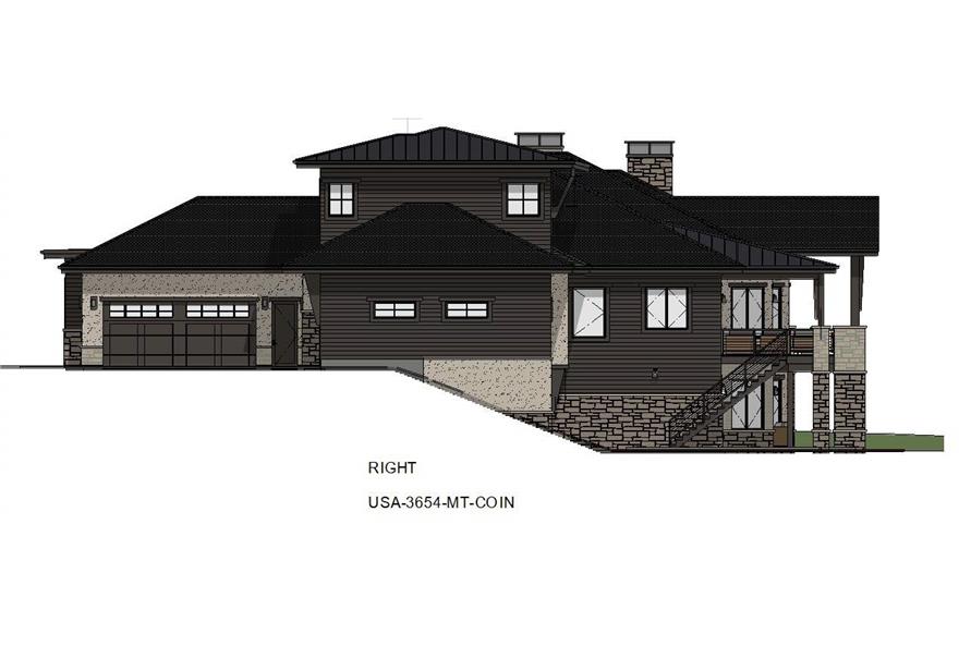 Right Side View of this 5-Bedroom, 6317 Sq Ft Plan - 194-1067