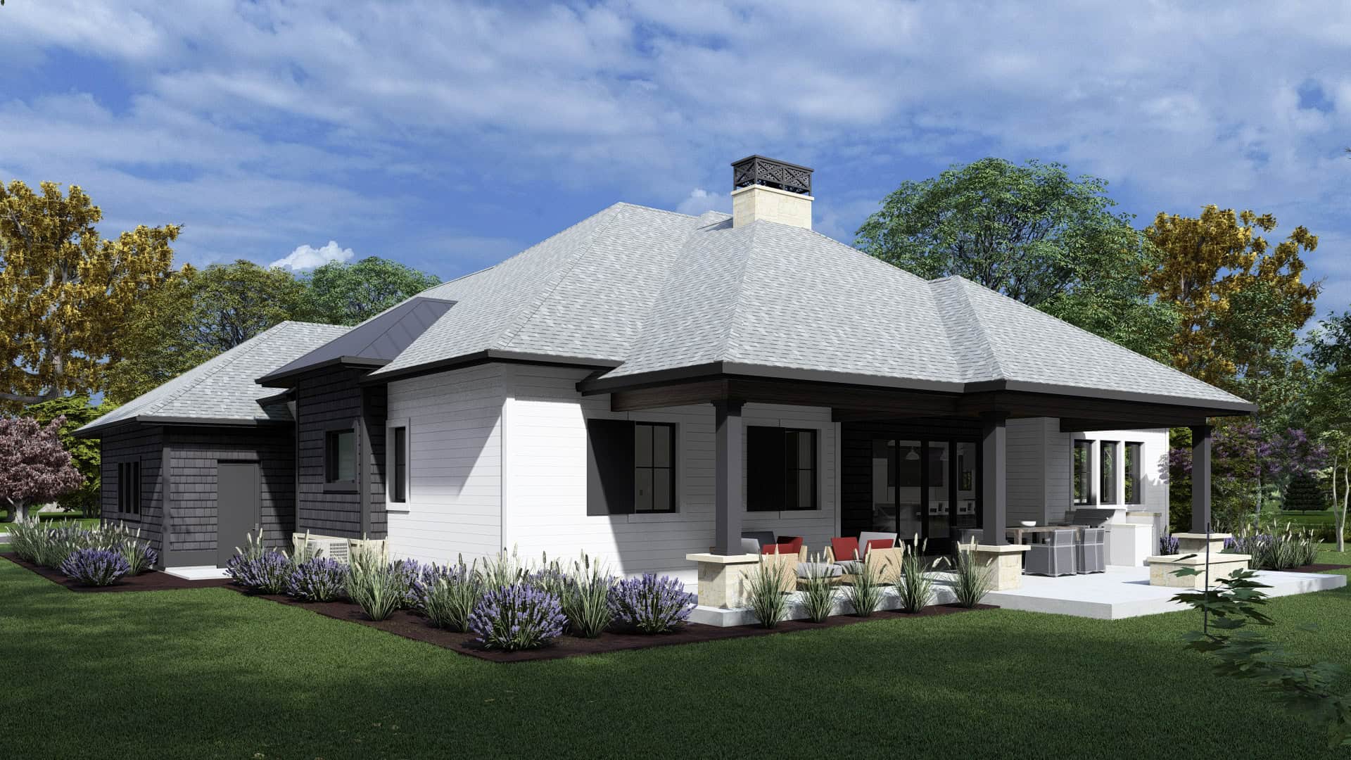 Home Plan Rear Elevation of this 3-Bedroom,2537 Sq Ft Plan -194-1075