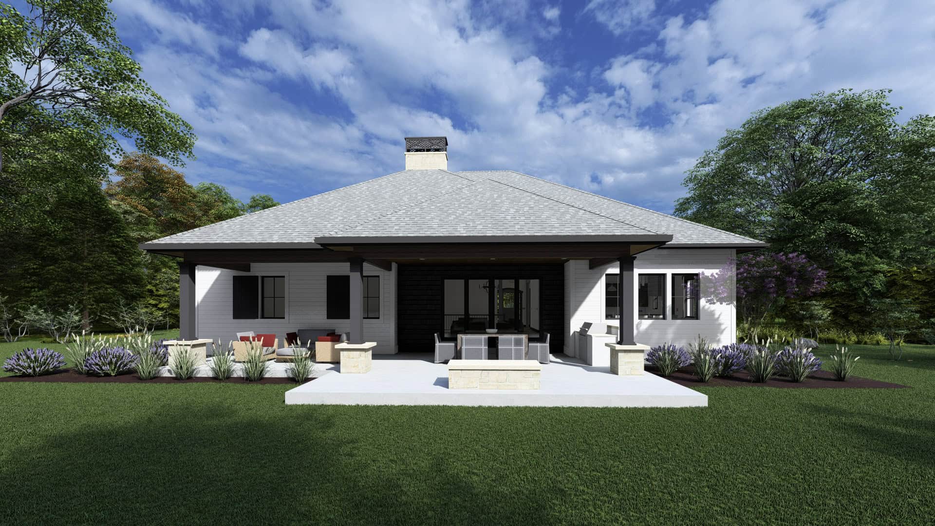 Home Plan Rear Elevation of this 3-Bedroom,2537 Sq Ft Plan -194-1075