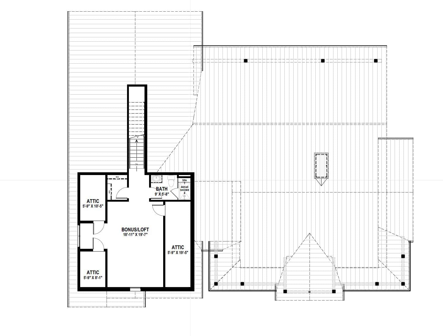 Bonus Room of Craftsman Plan #194-1076