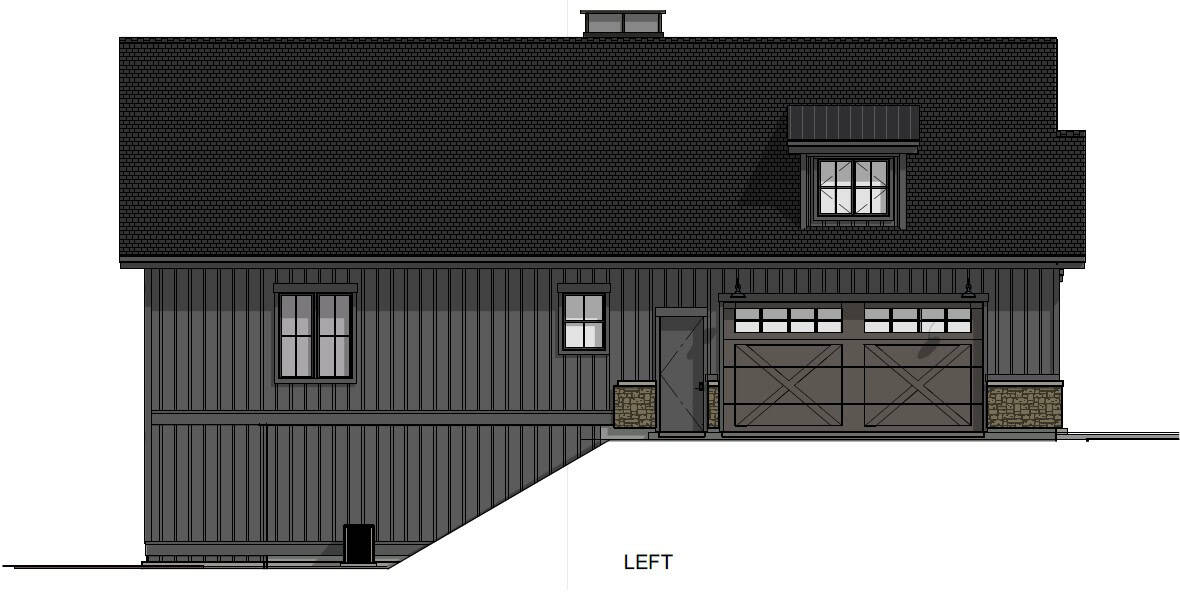Home Plan Left Elevation of this 3-Bedroom,2728 Sq Ft Plan -194-1076