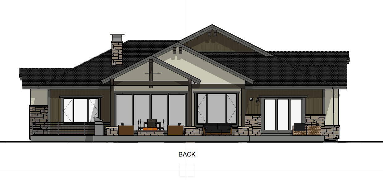 Home Plan Rear Elevation of this 3-Bedroom,2520 Sq Ft Plan -194-1077