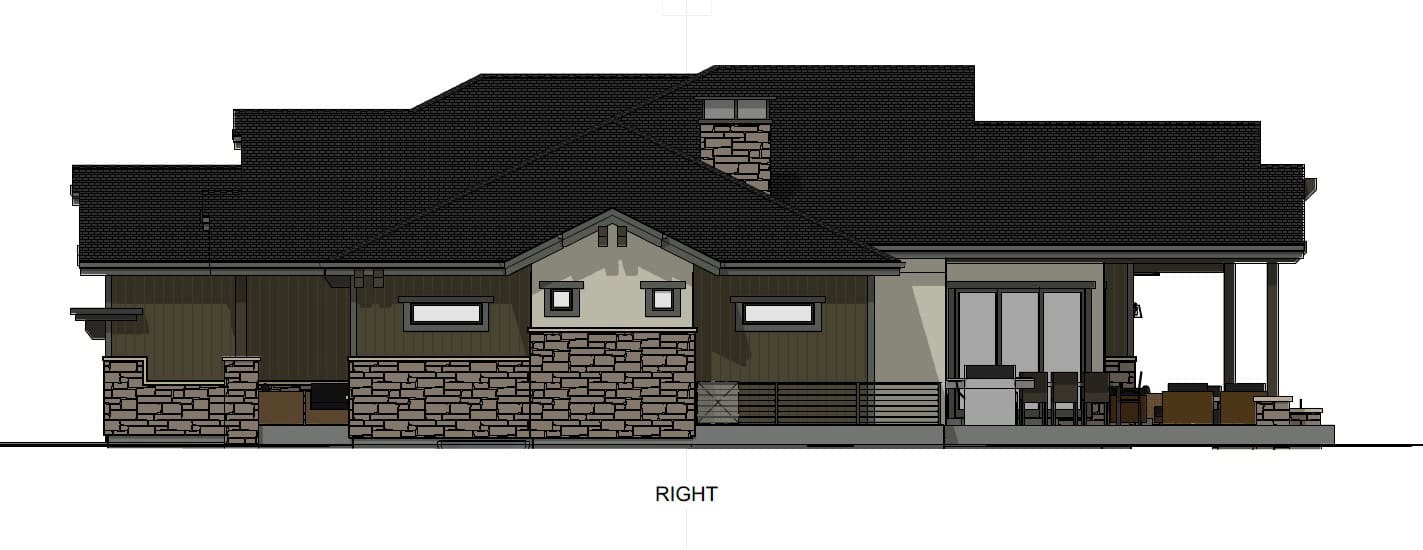 Home Plan Right Elevation of this 3-Bedroom,2520 Sq Ft Plan -194-1077