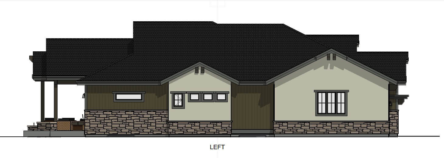 Home Plan Left Elevation of this 3-Bedroom,2520 Sq Ft Plan -194-1077