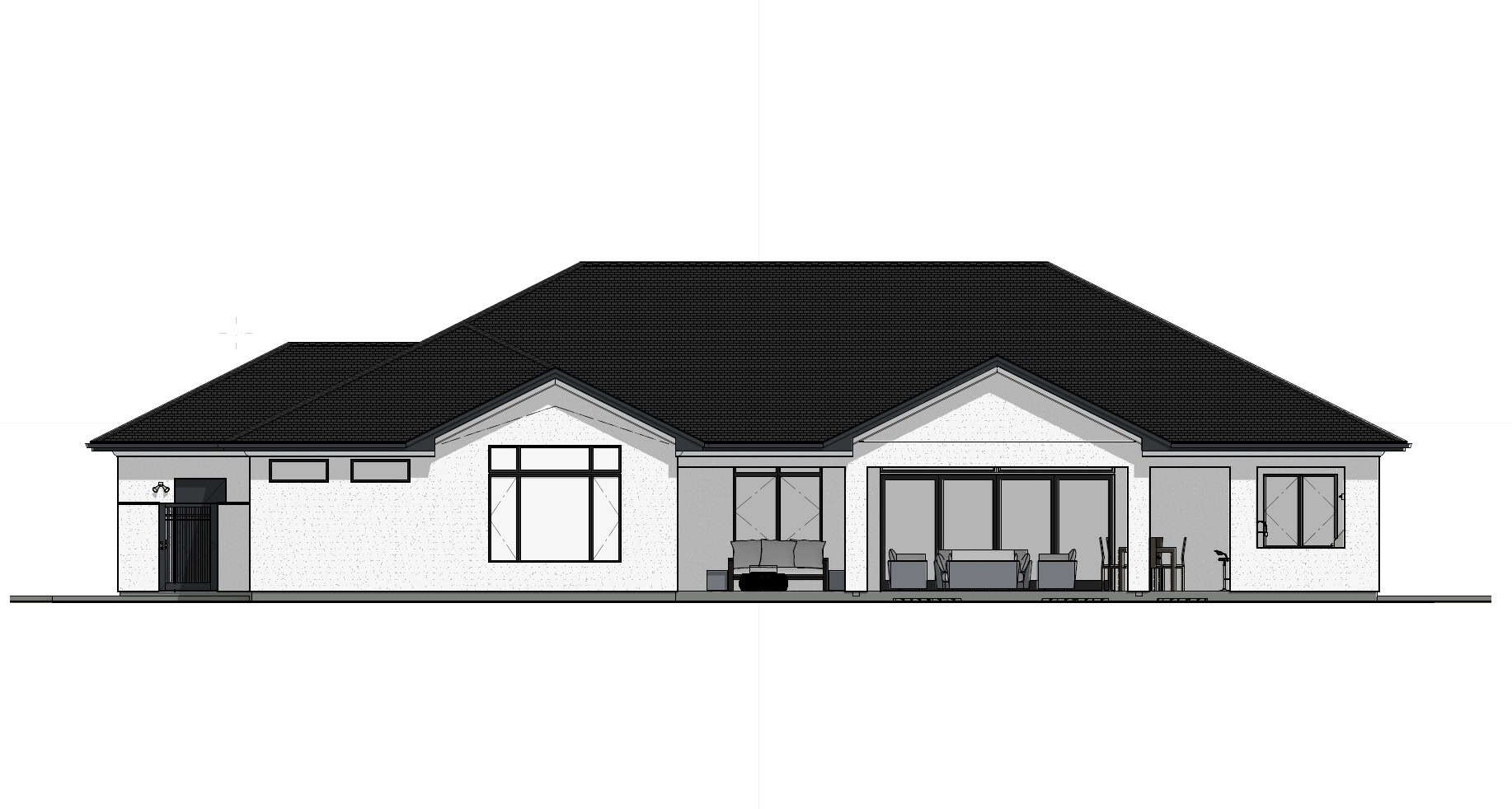 Home Plan Rear Elevation of this 3-Bedroom,2624 Sq Ft Plan -194-1079
