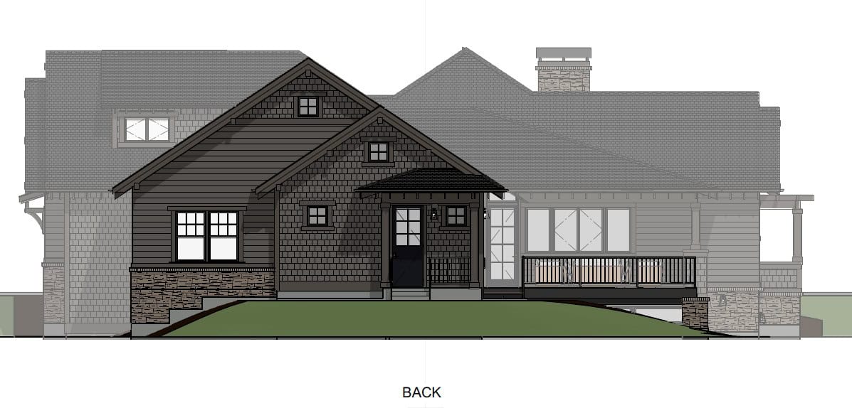 Home Plan Rear Elevation of this 2-Bedroom,2693 Sq Ft Plan -194-1080