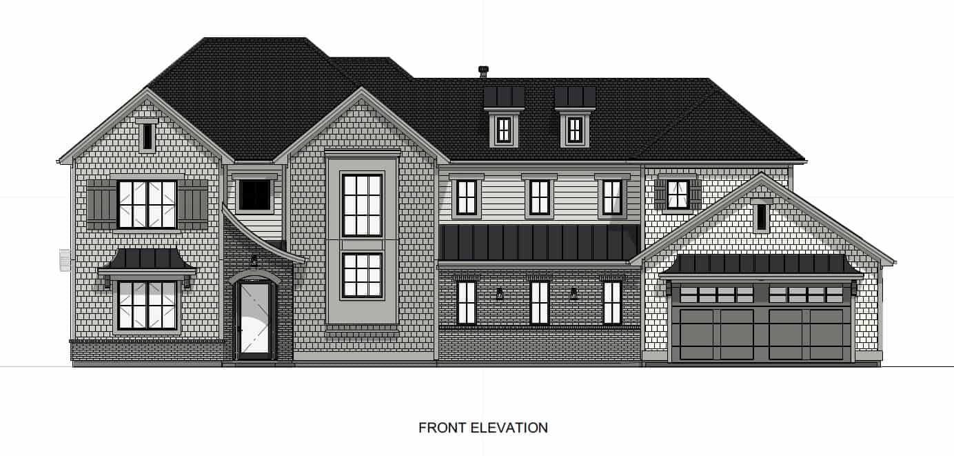 Home Plan Front Elevation of this 4-Bedroom,3437 Sq Ft Plan -194-1081