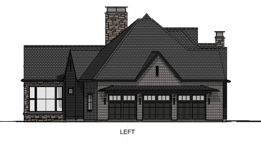 Home Plan Left Elevation of this 2-Bedroom,3536 Sq Ft Plan -194-1082