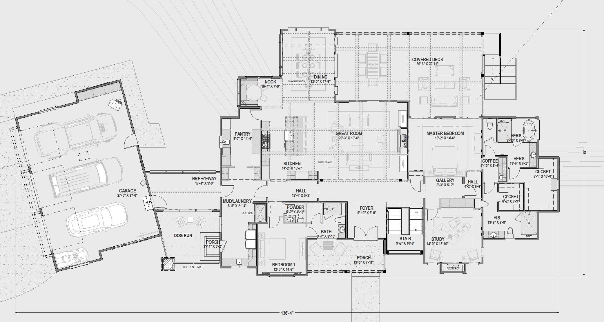 Main Level of Tudor Plan #194-1082