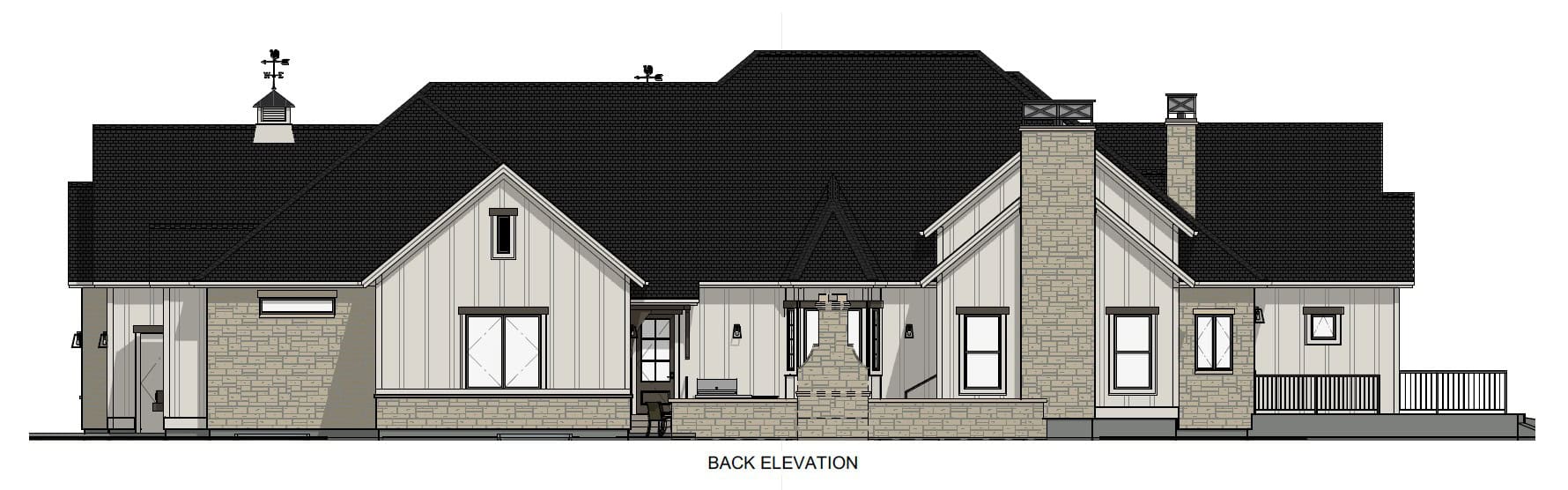 Home Plan Rear Elevation of this 2-Bedroom,3560 Sq Ft Plan -194-1083