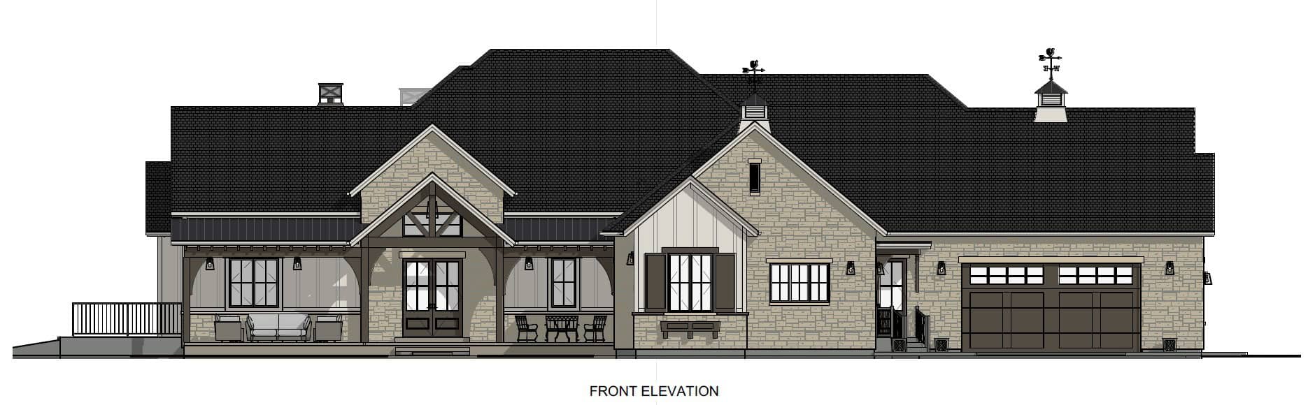 Home Plan Front Elevation of this 2-Bedroom,3560 Sq Ft Plan -194-1083