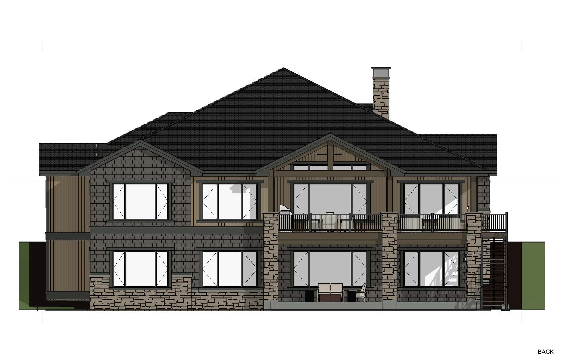 Home Plan Rear Elevation of this 3-Bedroom,2973 Sq Ft Plan -194-1085