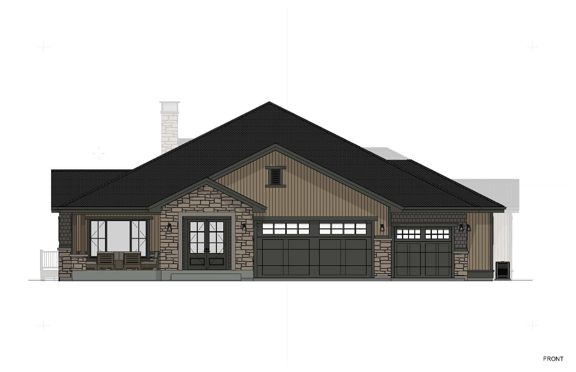 Front View of this 3-Bedroom,2973 Sq Ft Plan -194-1085