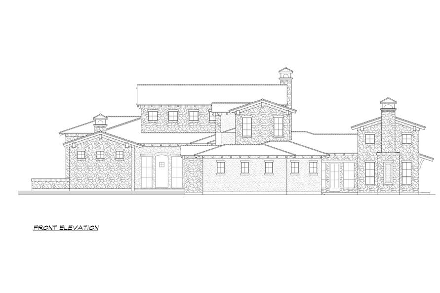 Home Plan Front Elevation of this 4-Bedroom,5262 Sq Ft Plan -195-1001