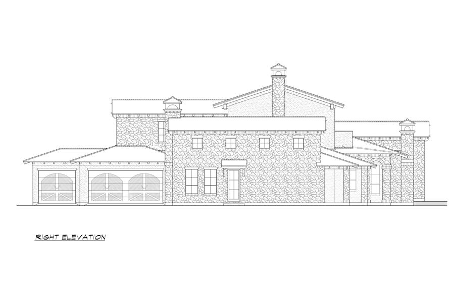 Home Plan Right Elevation of this 4-Bedroom,5262 Sq Ft Plan -195-1001
