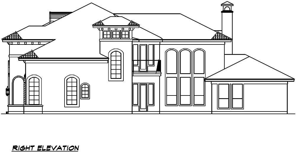 Home Plan Right Elevation of this 4-Bedroom,3981 Sq Ft Plan -195-1011