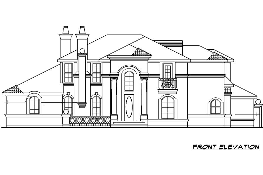 Home Plan Front Elevation of this 4-Bedroom,3245 Sq Ft Plan -195-1013